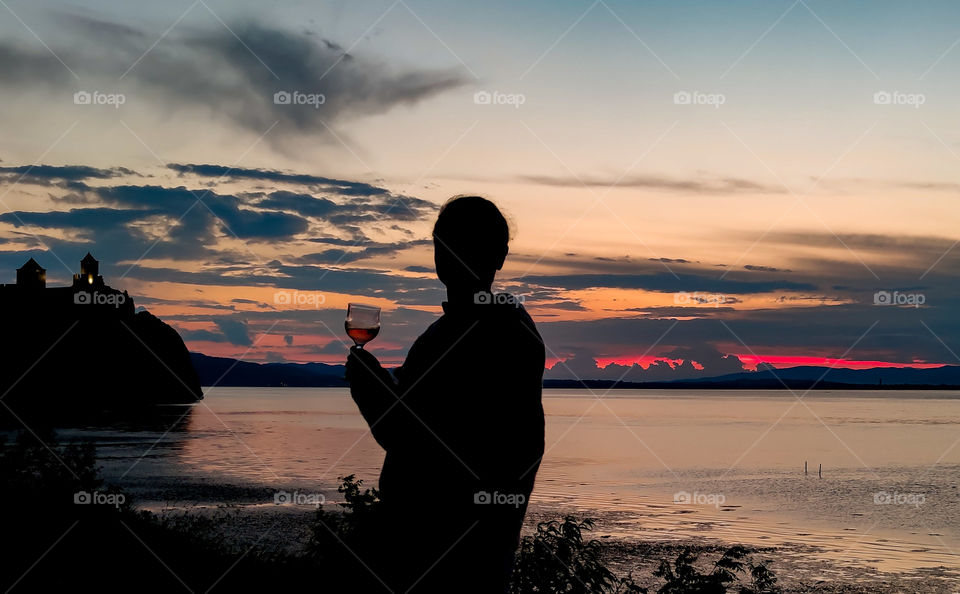 Romantic evening on the river