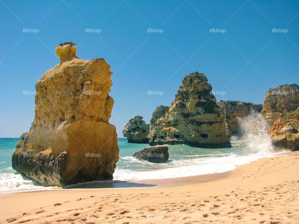 Praia da Marinha beach at the Algarve, Portugal