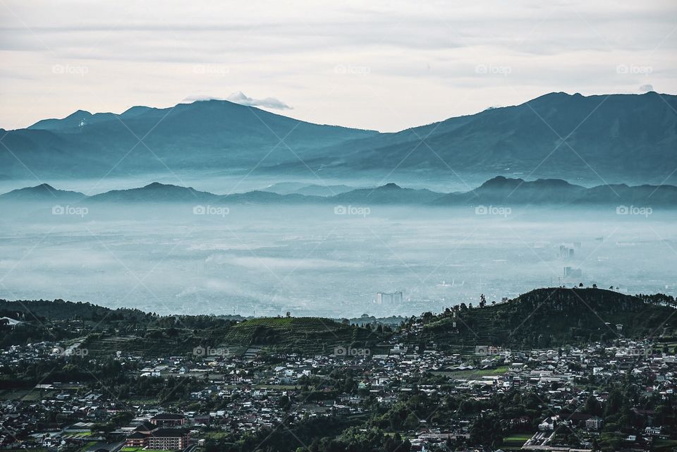 Fog above the city of Bandung