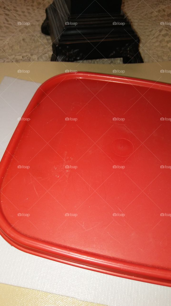 Red Cover Plastic Box