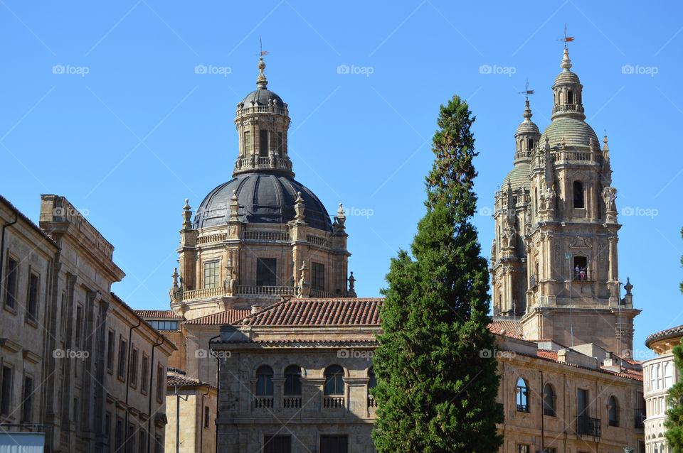 View of the building of the Pontifical University of Salamanca, Spain.