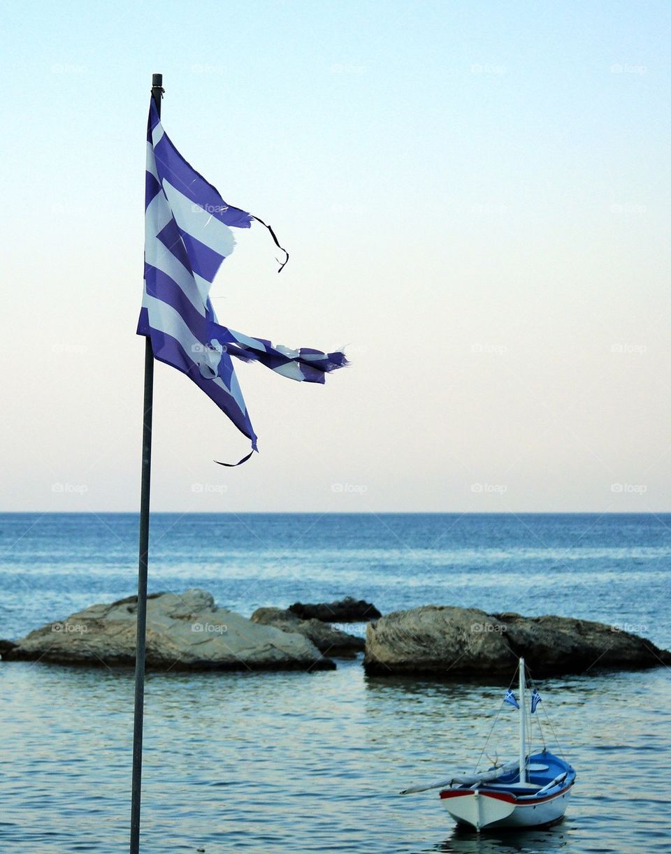 Flag and boat