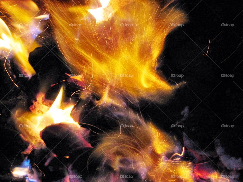 hot fire bbq flames by an06527