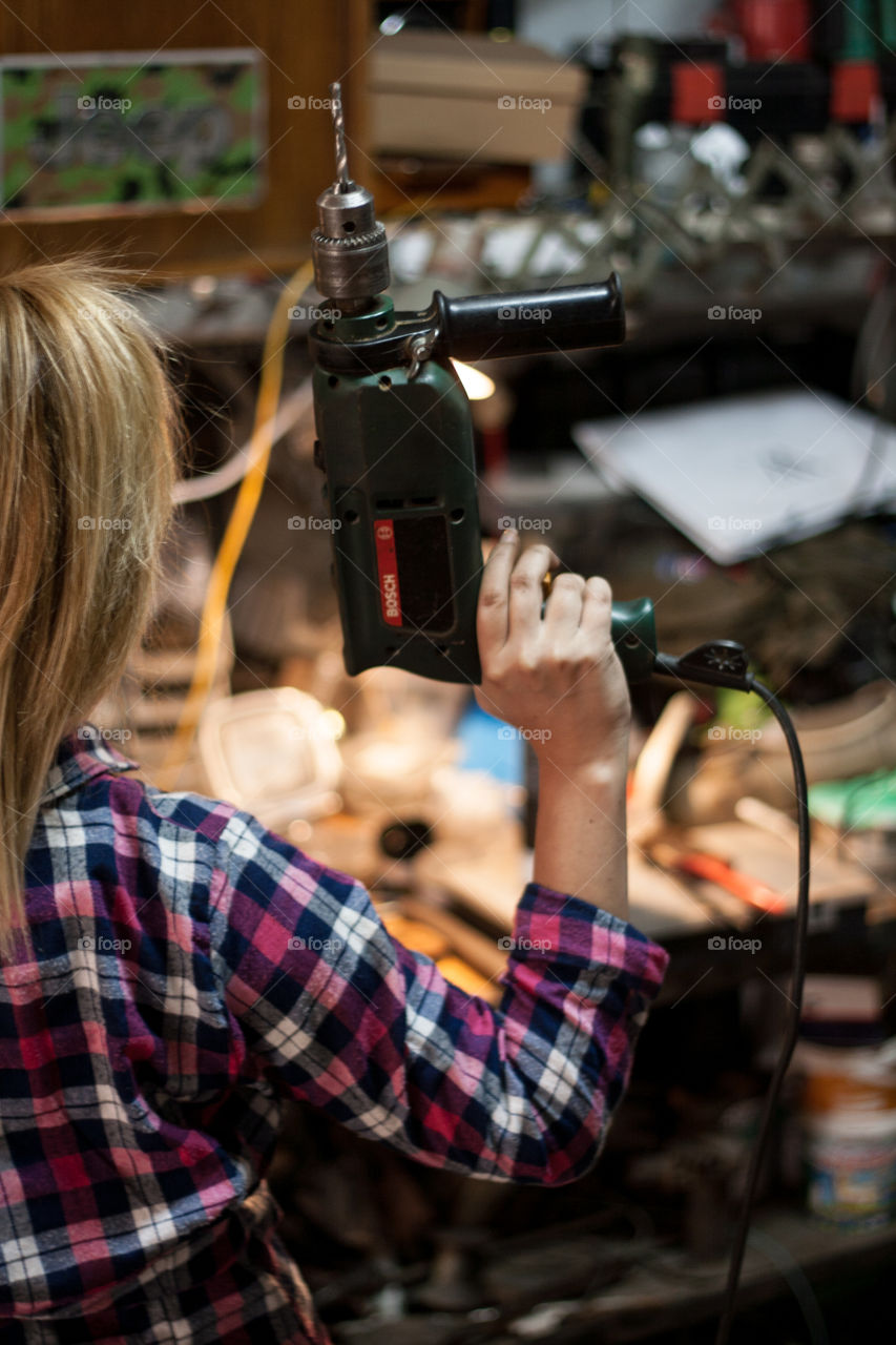 Working in the garage