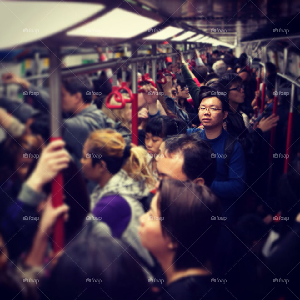 Hong Kong commute on the MTR subway train
