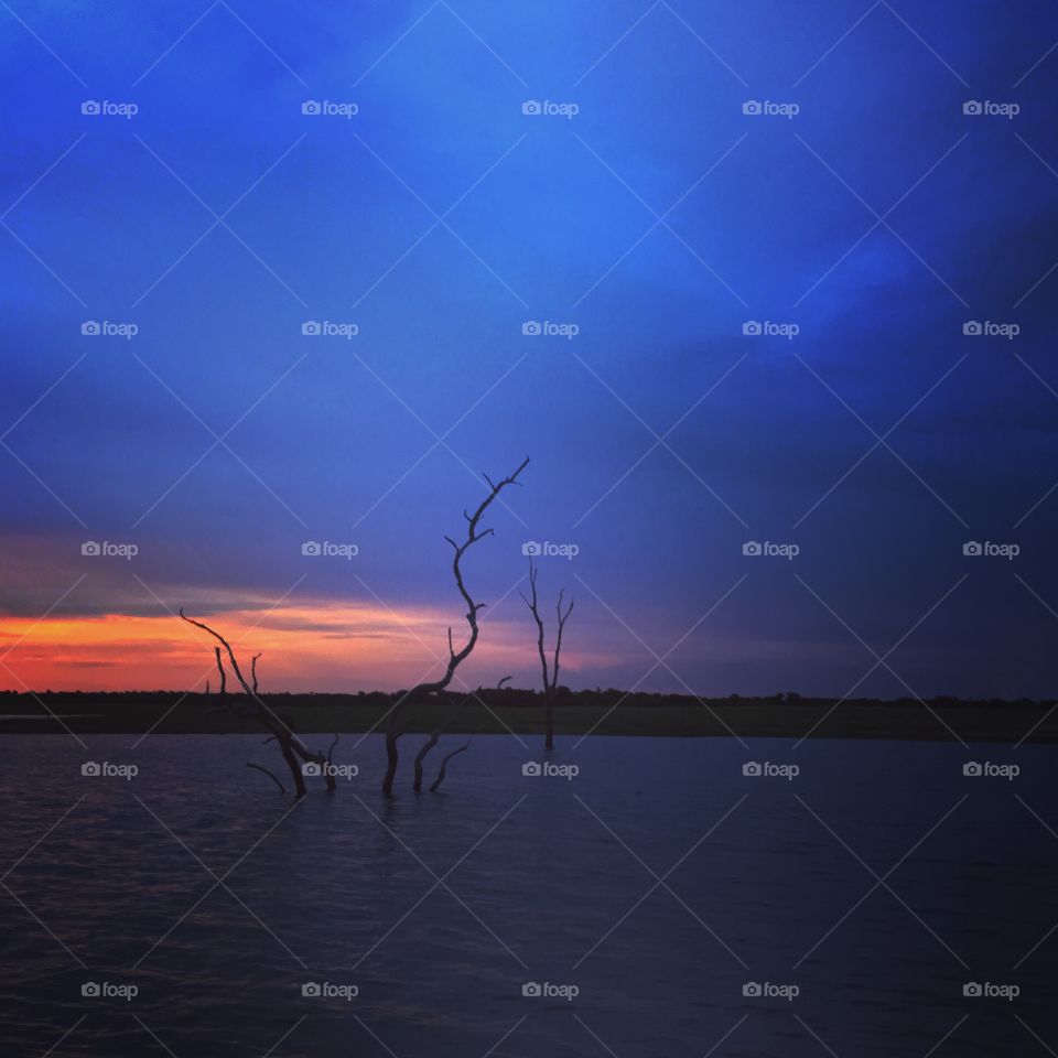 Sunset over Lake Kariba, Zimbabwe
