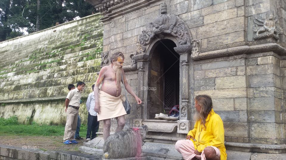 God sadhus there in Nepal  pashupathinath tepmel