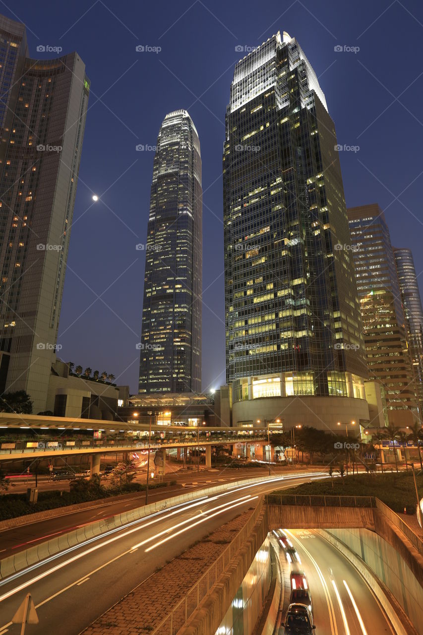 Ifc moon. The moon shines over Hong Kong's IFC and IFC Two buildings 