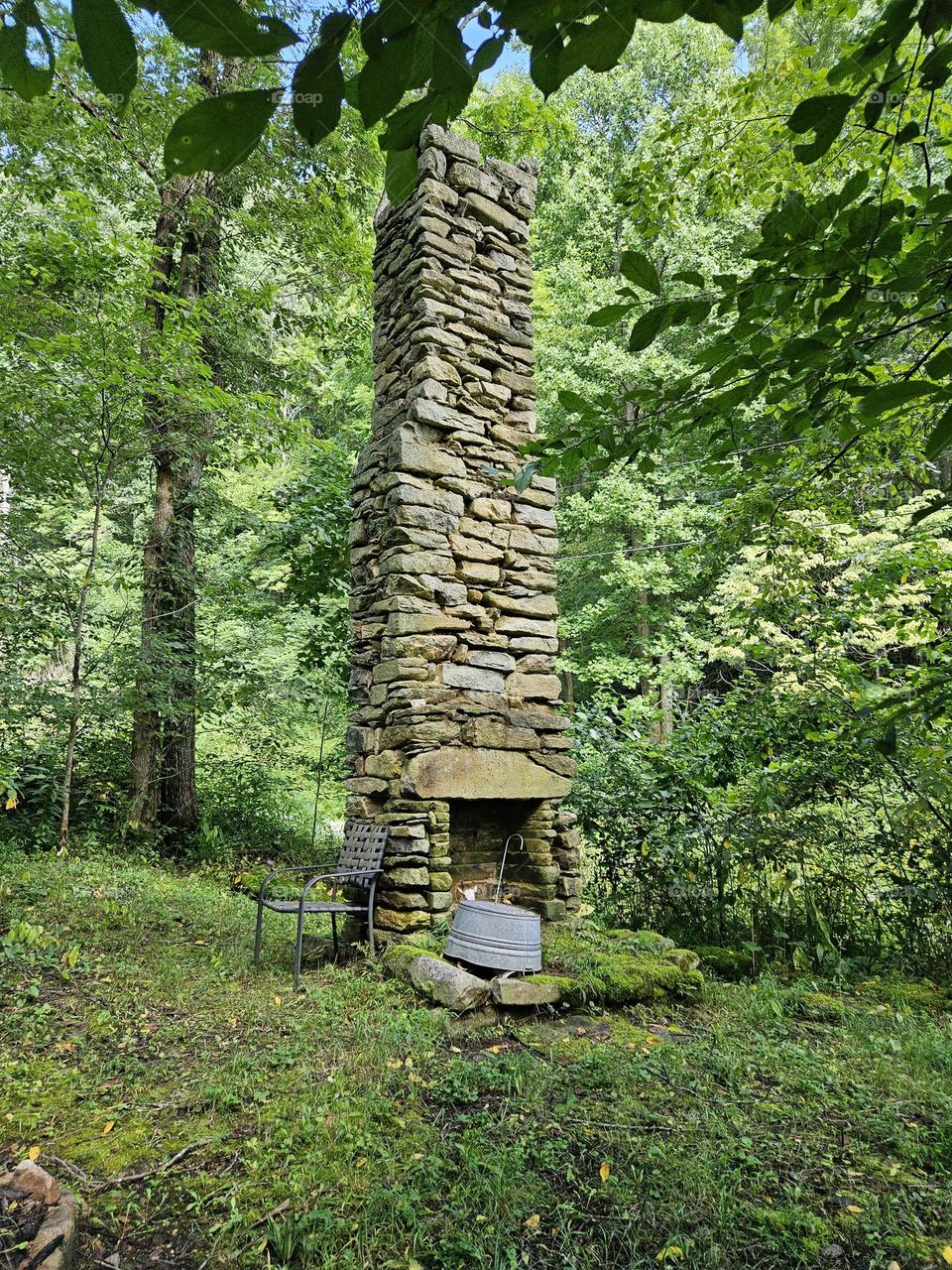 circa 1920's chimney is all that's left standing