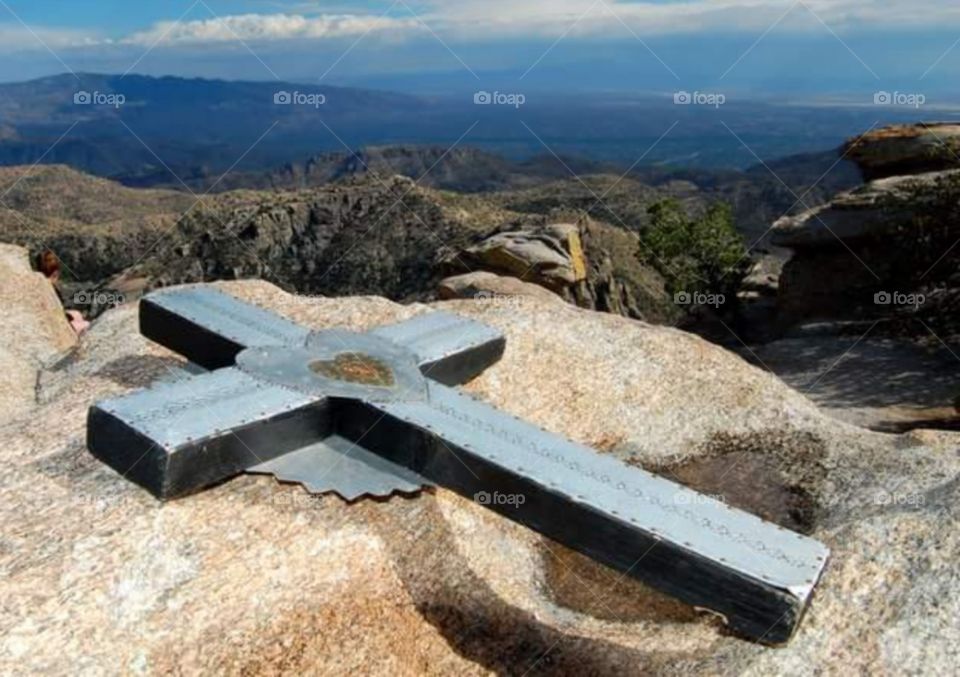 My Anchor And My Rock. Far above Tucson was this anchored cross which has been since removed.