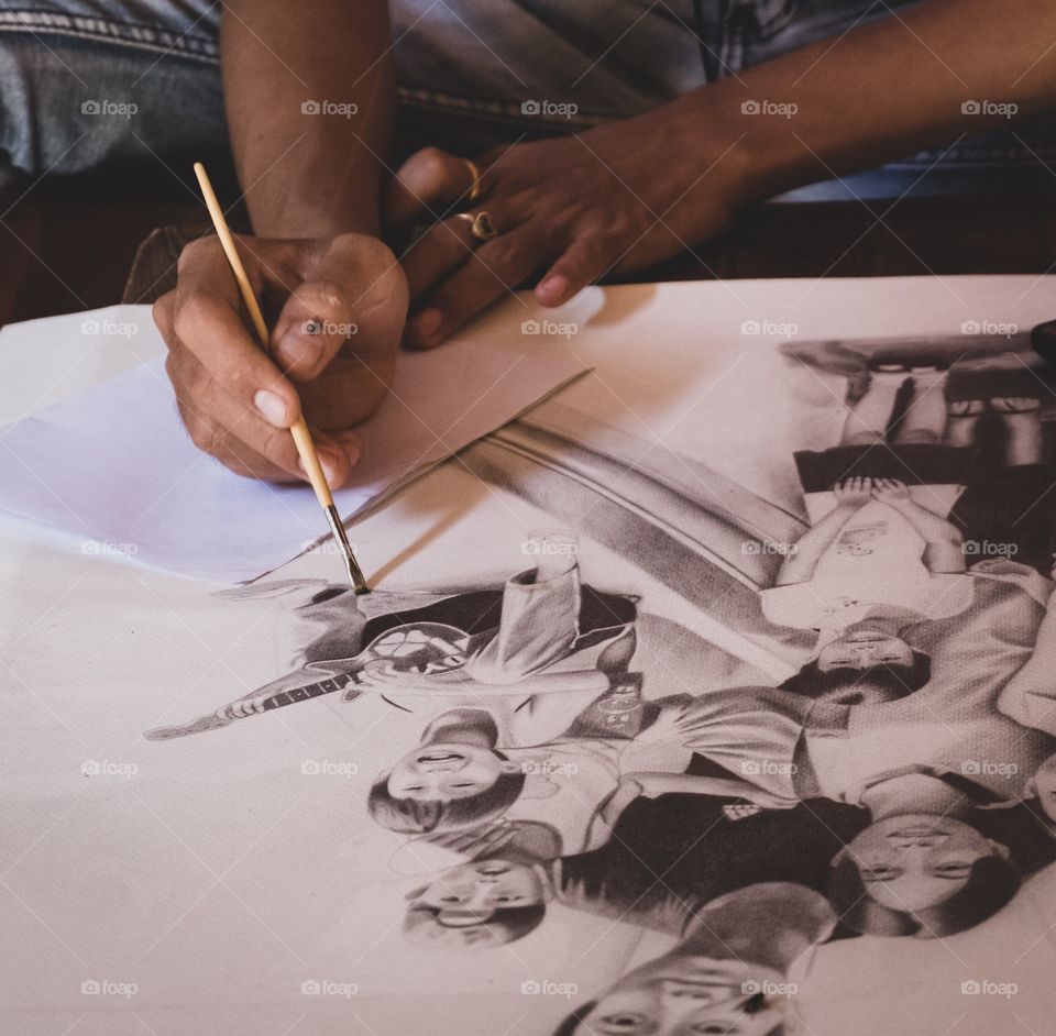 The painter is the creator of art.