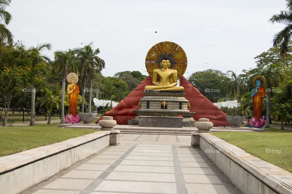 big Buddha statue at Viharamahadevi park, colombo, srilanka