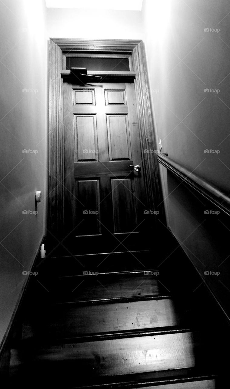 stairway in black and white.