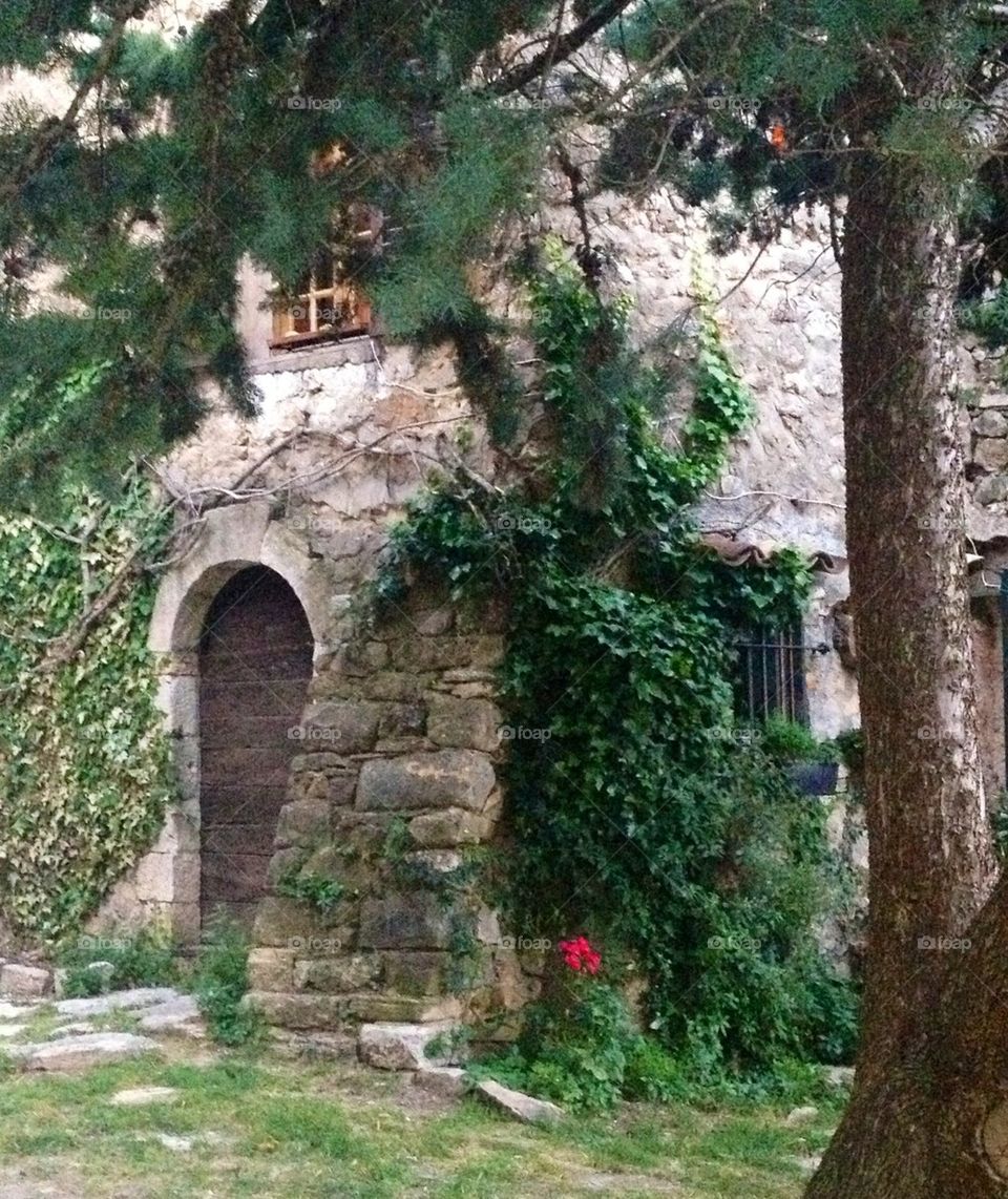 Old stone house in the mountains in south of France
