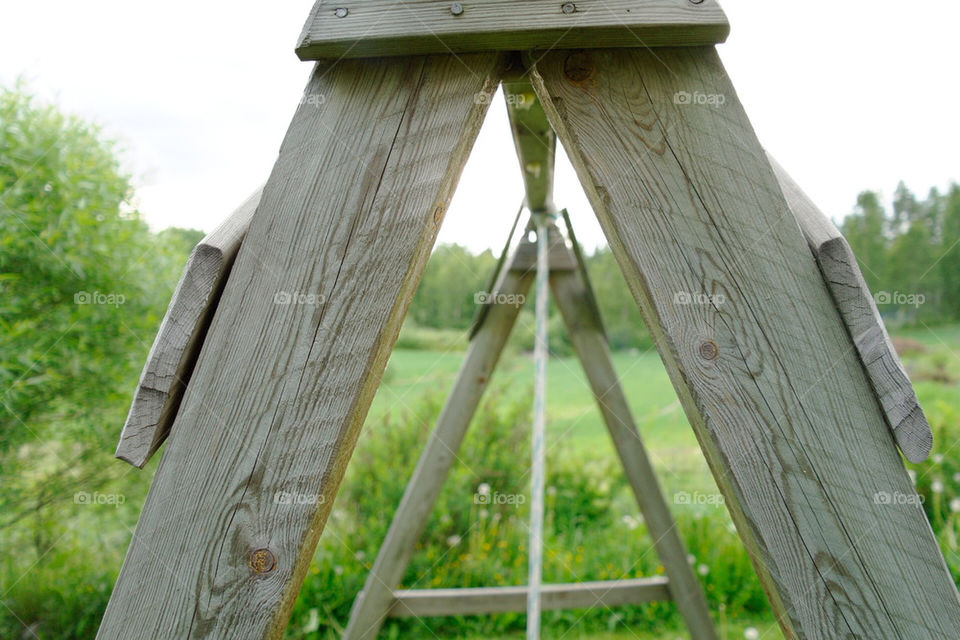 outdoors wood grass swing by razornuku