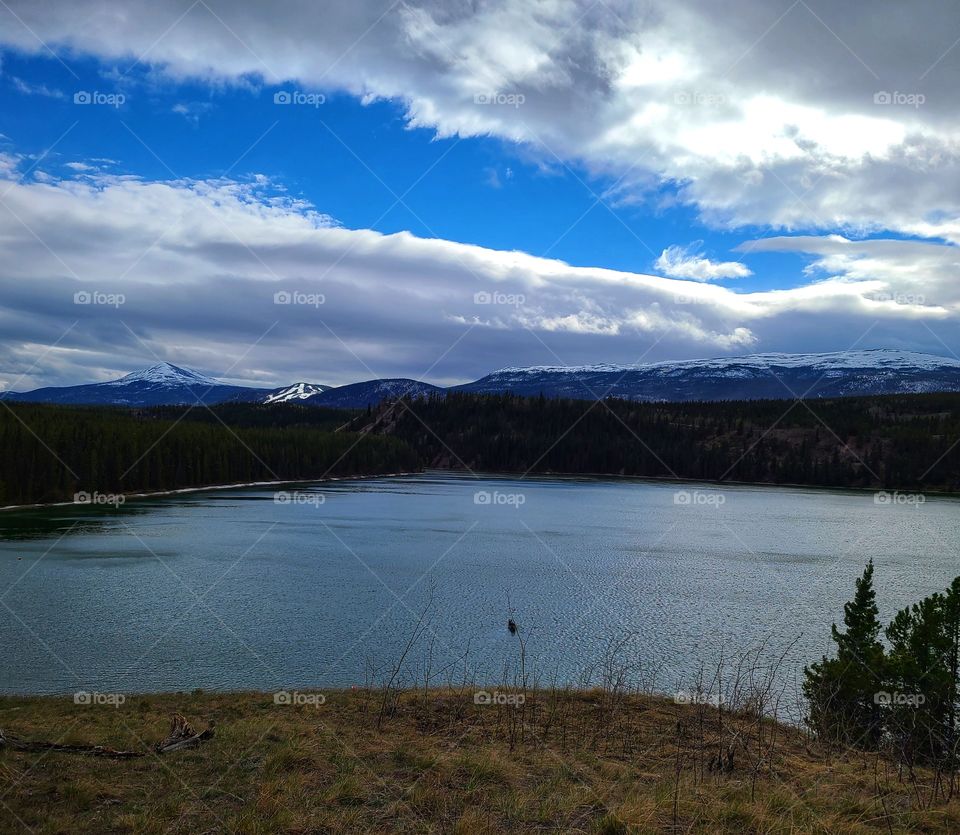Sotrm clouds forming over cold Canadian lakes