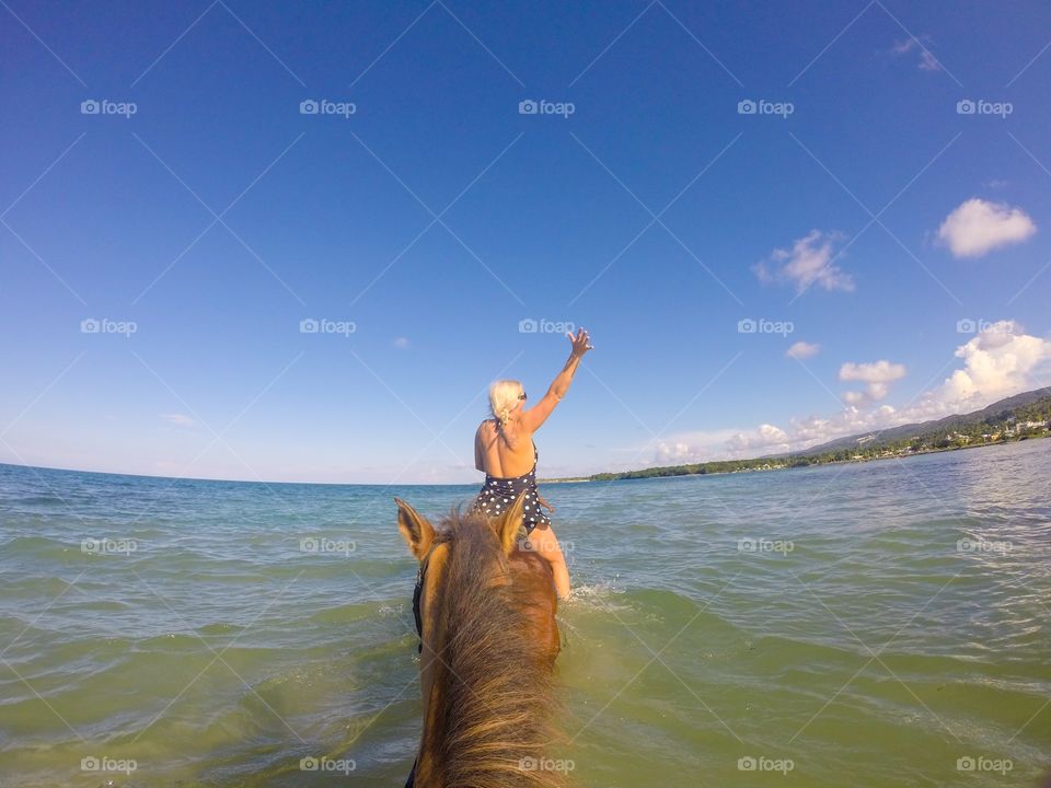 Horseback riding in Jamaica.