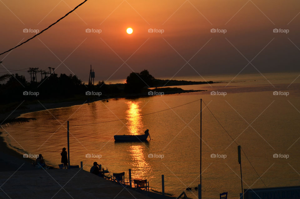 island sunset romantic greece summer boat sun by rigas