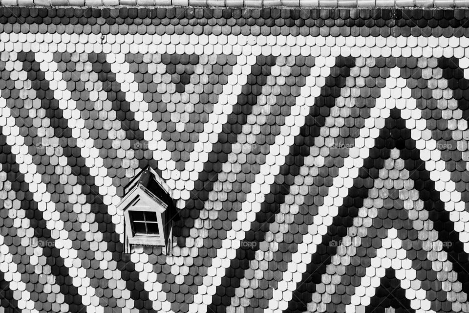 B&W St Stephens roof .. View from the tower .. Live the texture of the tiles ... reminds me of Lego Bricks