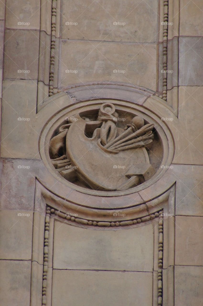 Art symbol on building in London a England