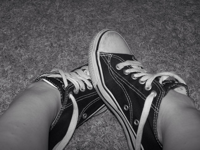 white black shoes and by ashley77
