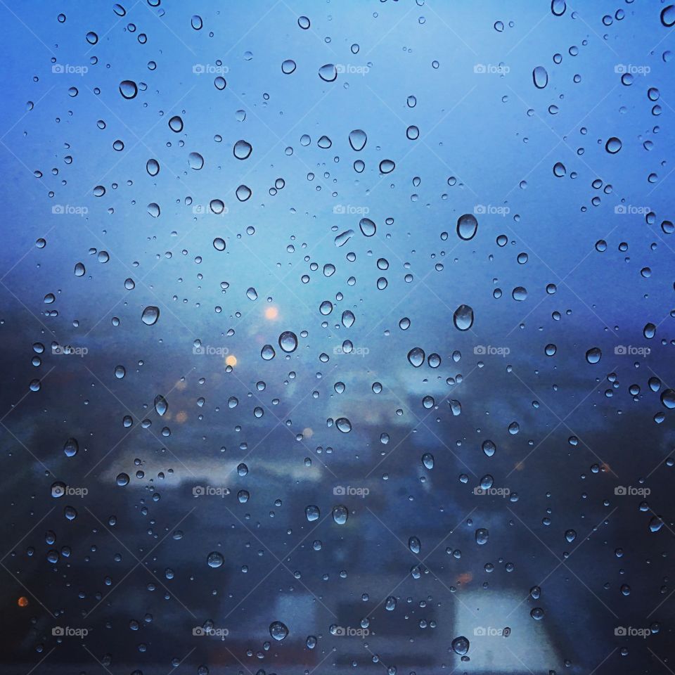 New Orleans through a rainy window