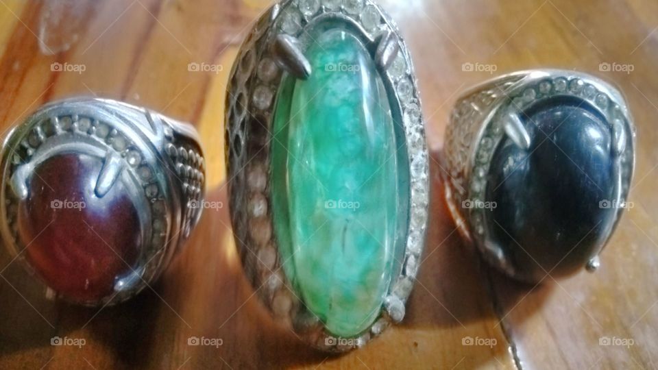 Stone rings of different colors