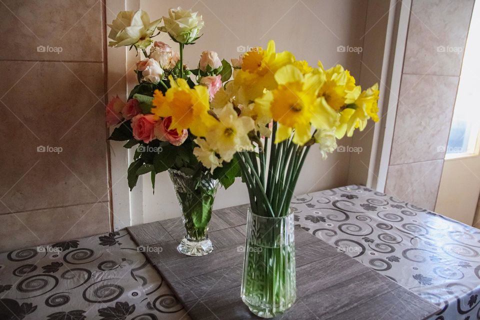 Spring floweres in a vase