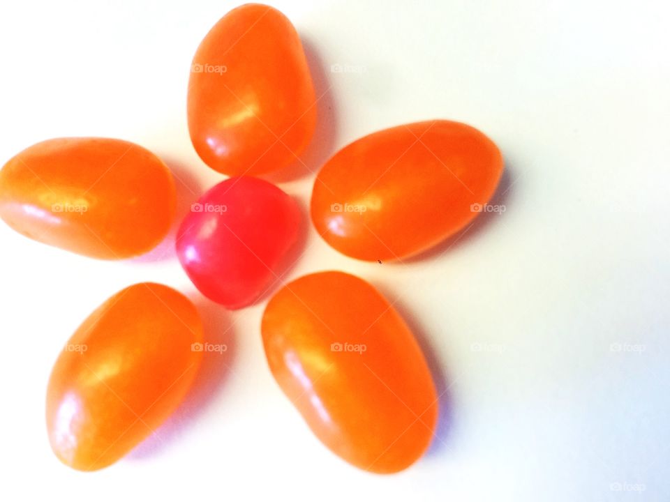 Orange jellybean candies