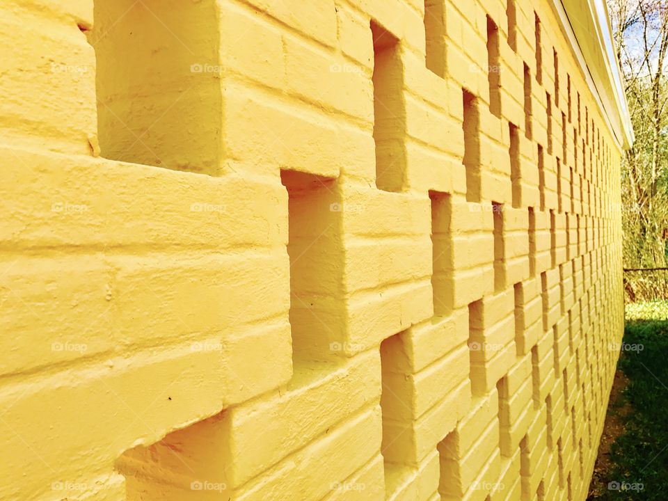 Outdoor Yellow Brick Wall