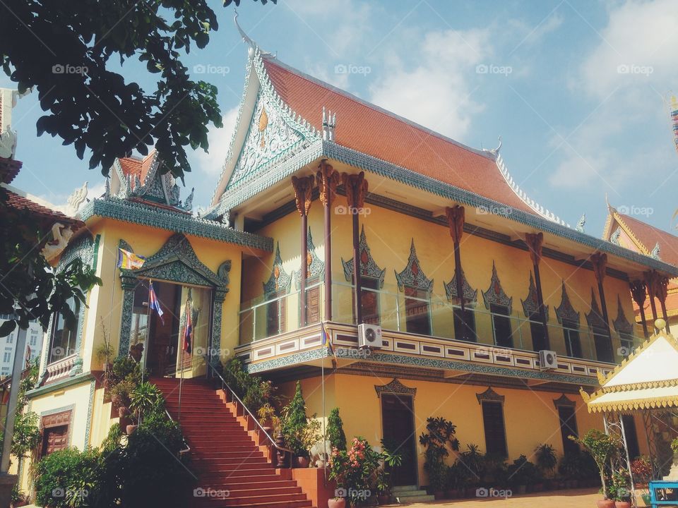 A religious building inside a pagoda in Phnom Penh 