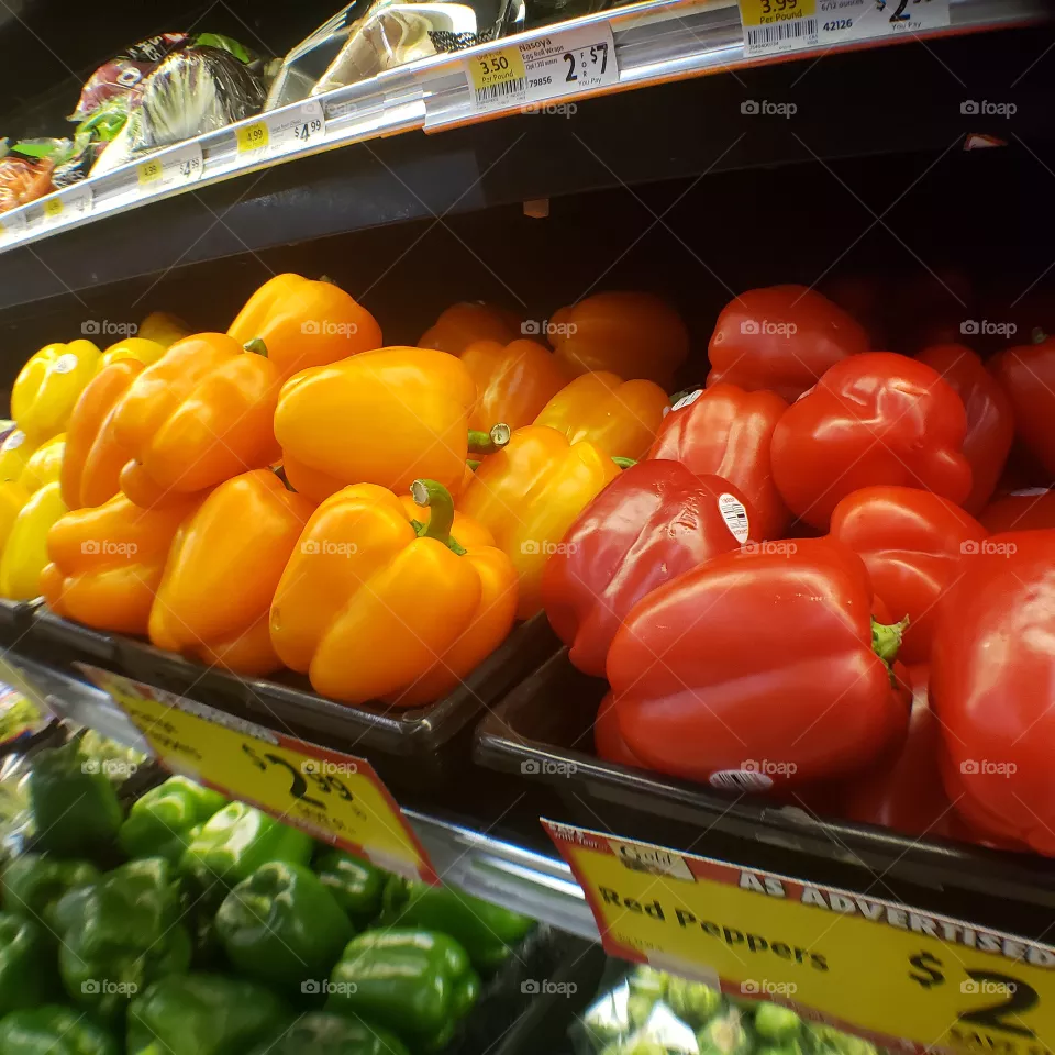 Red , Yellow, Orange & Green Bell Peppers