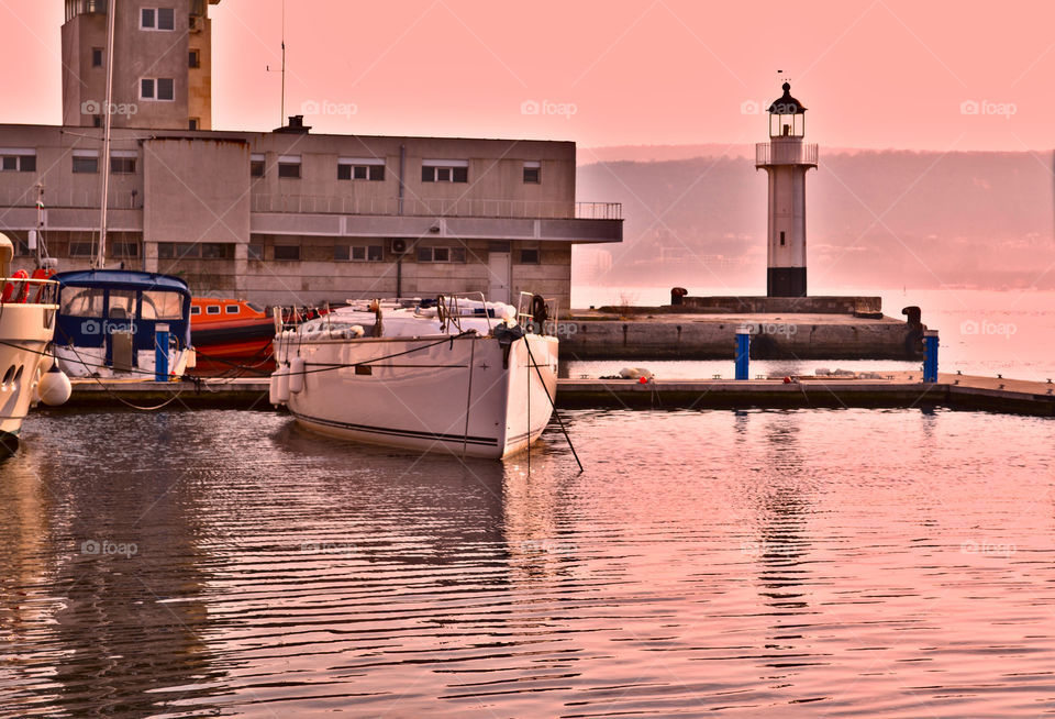 harbour and a boat
