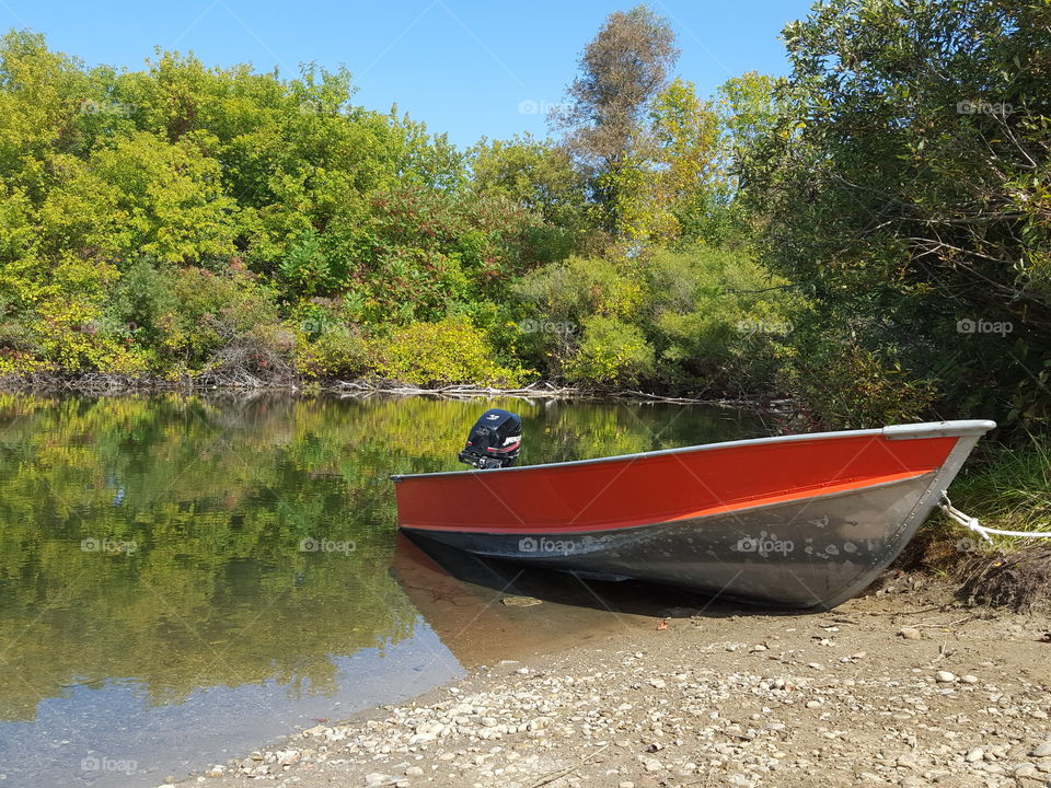 anchored boat