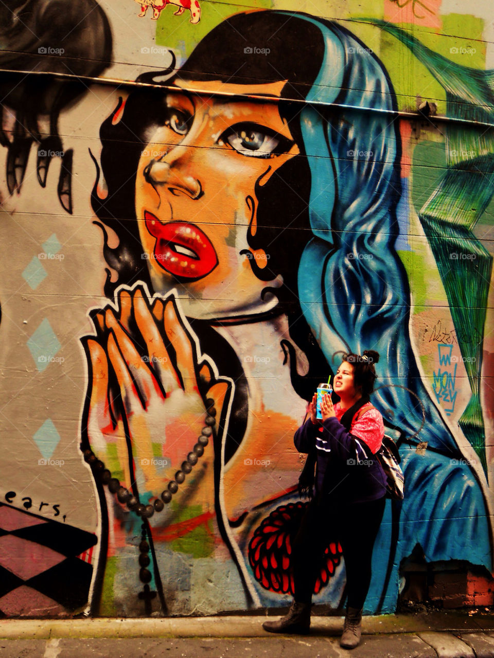 graffiti girl melbourne religious by jenko_1996