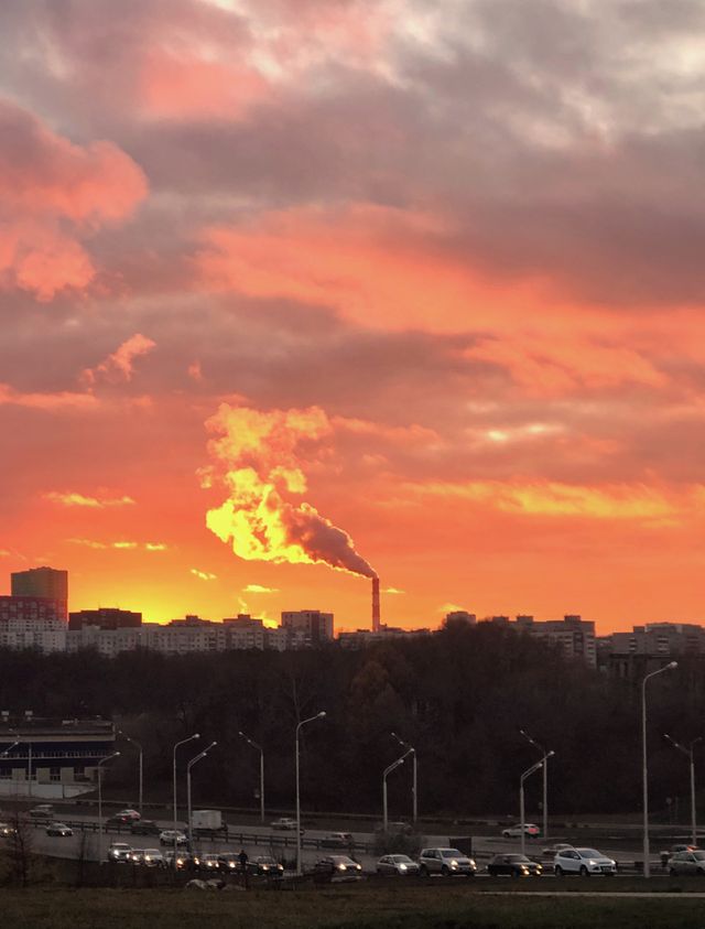 The torch lights the sky