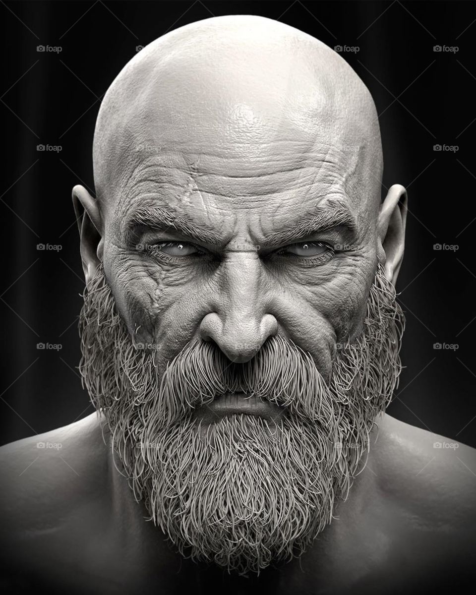 The 3d model of god of war game this model is doing in 3DS max application