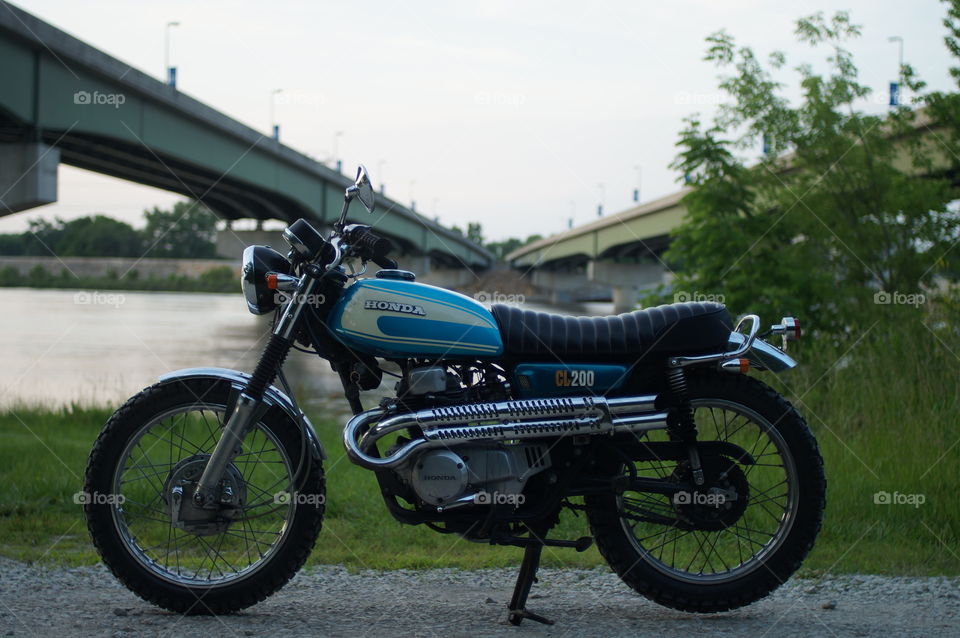 Motorcycle under bridges. Cool