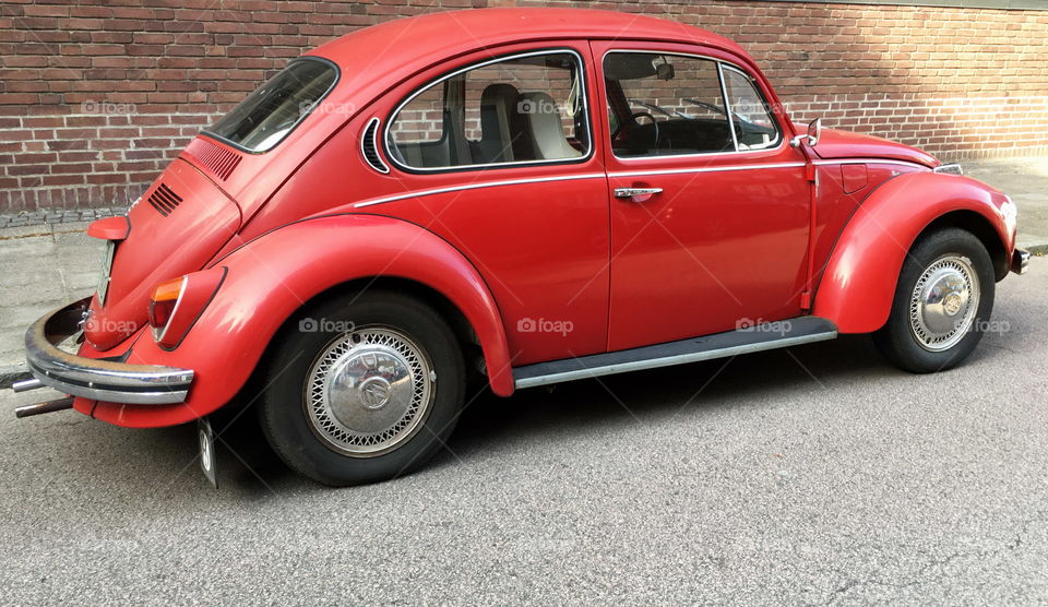 Retro volkswagen beetle.