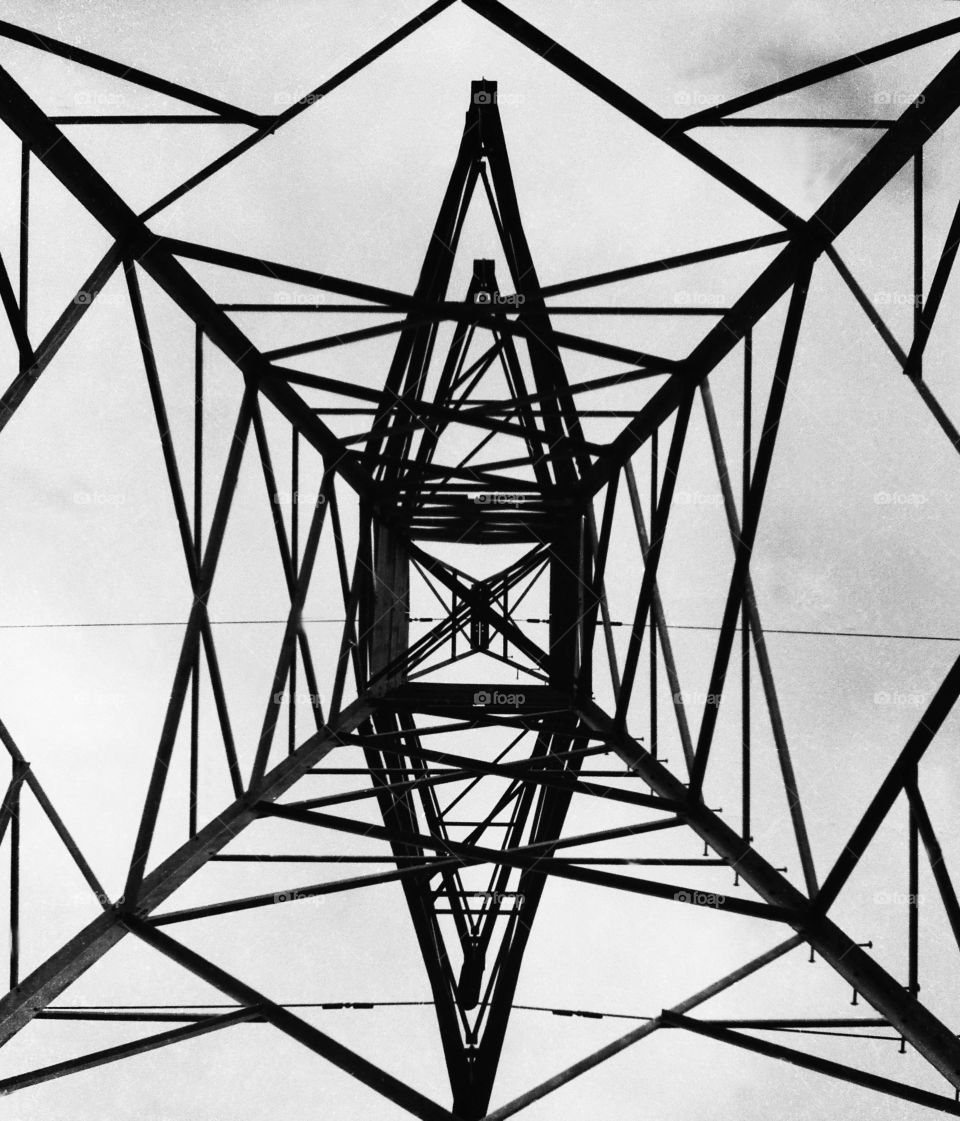 high tension wire. electric tower