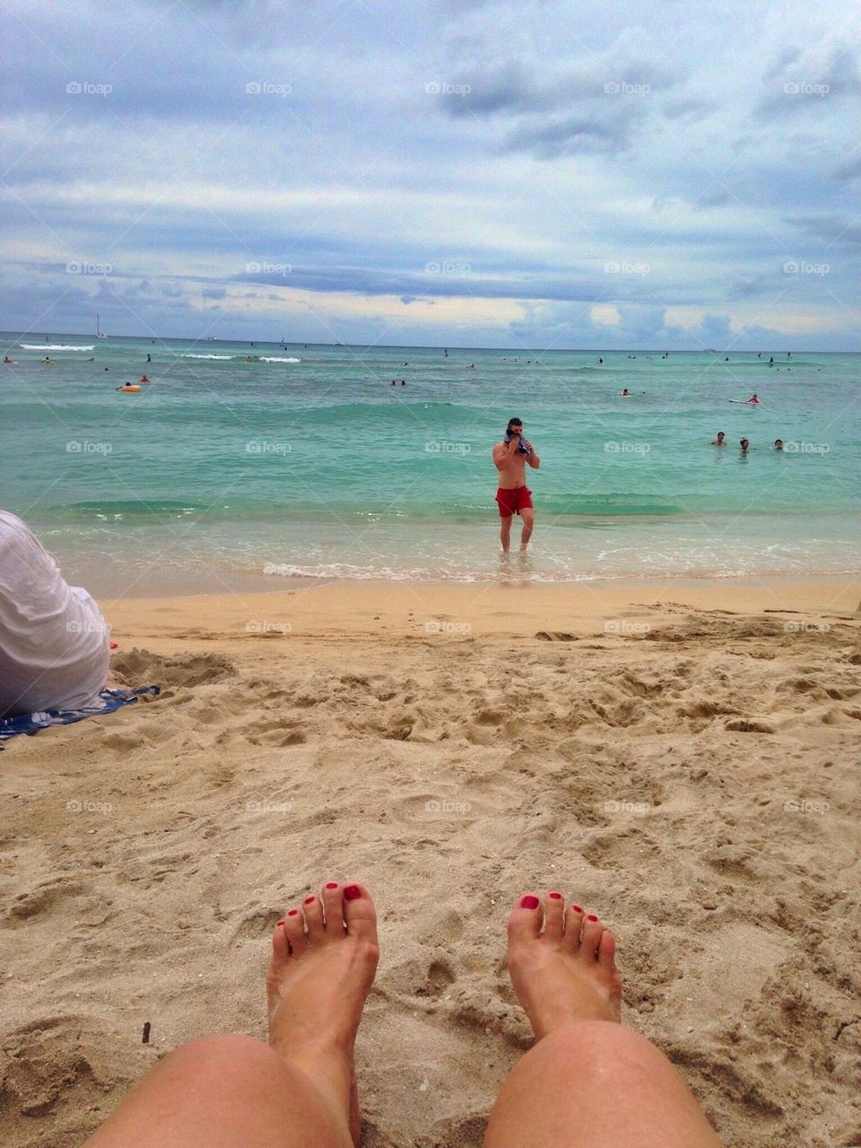 Relaxing at the beach