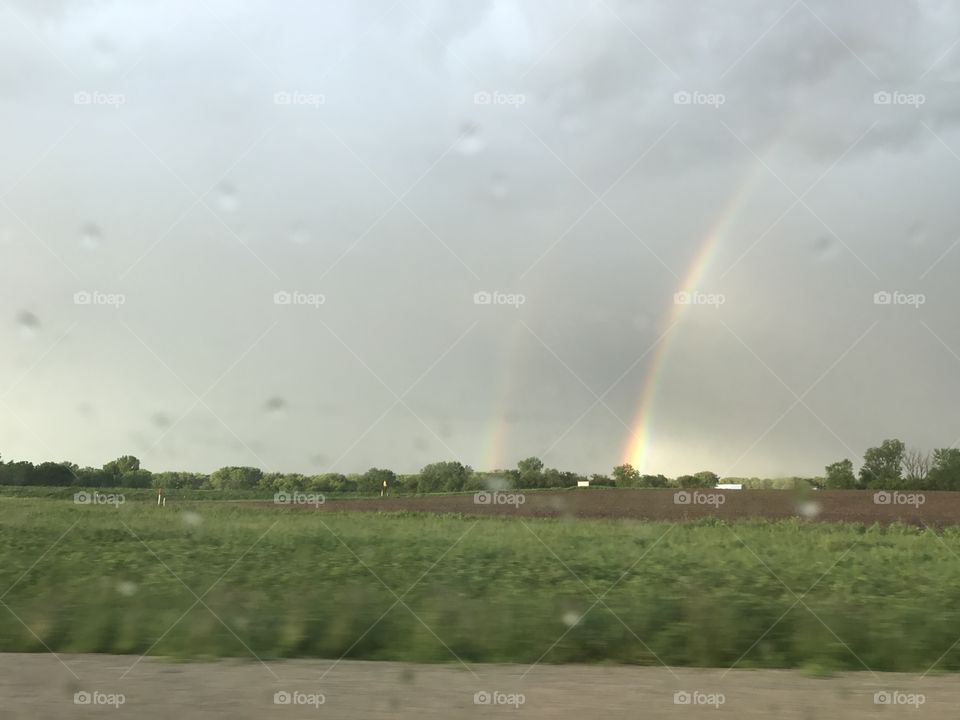 Double rainbow after summer storms 