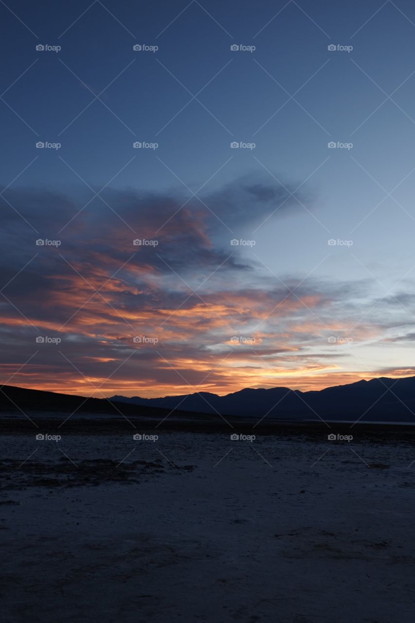 Colors in the evening sky in a desert