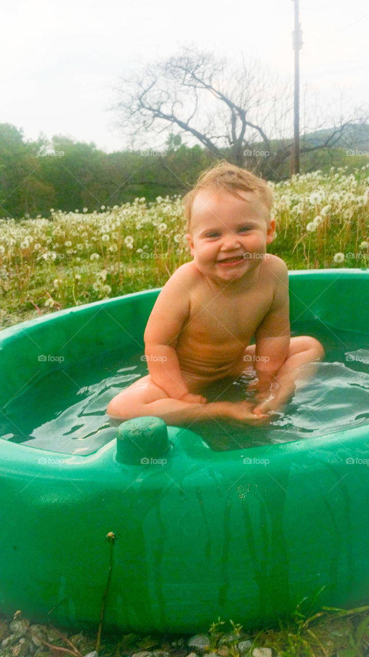 Baby in pool