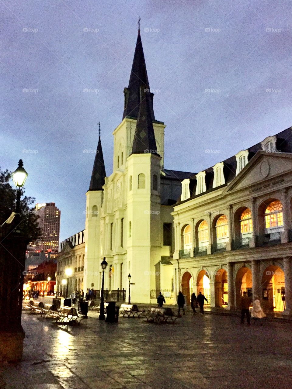 Under the moon light in Jackson Square