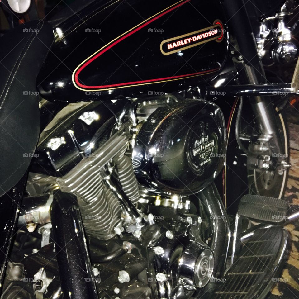 Harley Engine Right Side Of 99FLHTC Bike