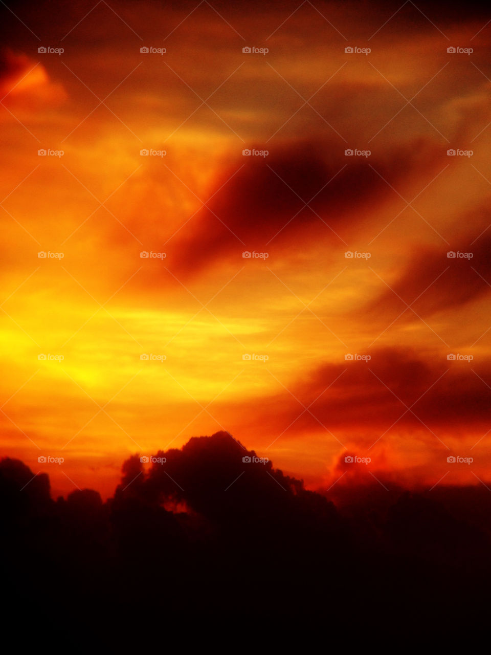 Evening. Clouds at sunset