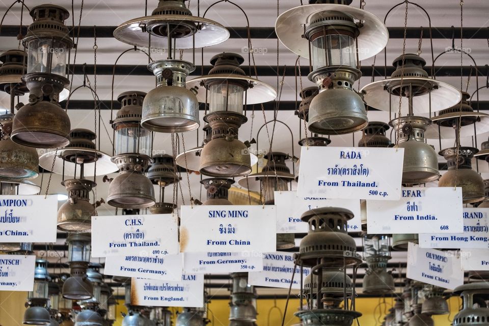 Retro lamp shop in Thailand