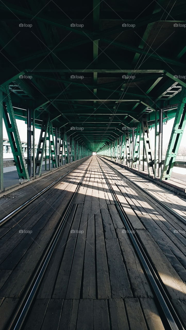 No Person, Bridge, Transportation System, Perspective, Train