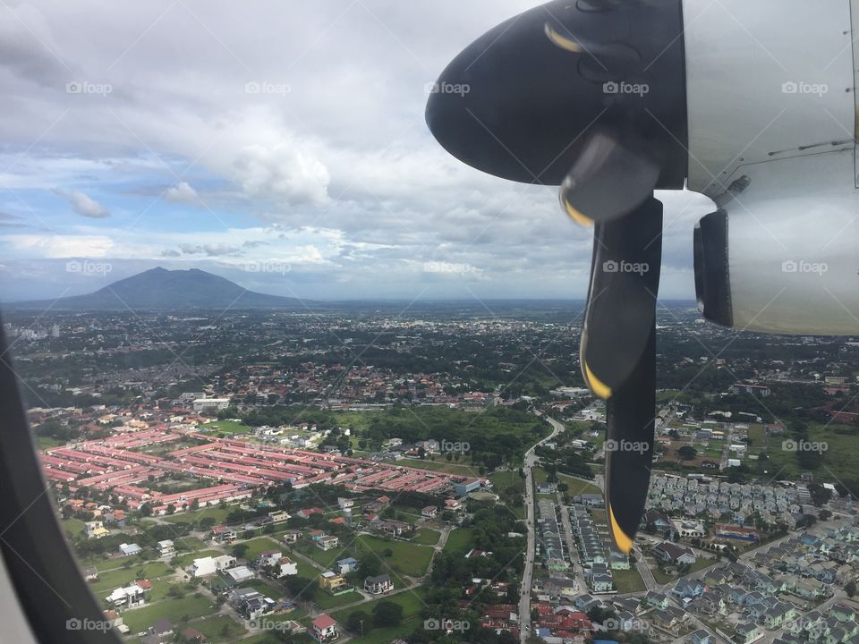 Aerial view from airplane